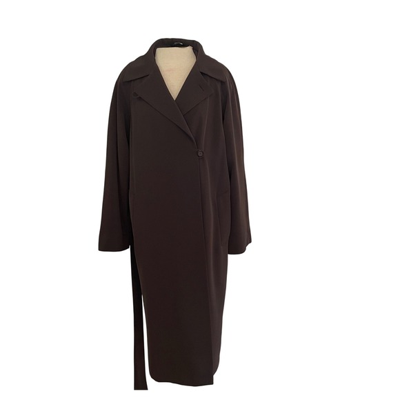 Vintage Utex Design Trench Coat 1X Gray/Taupe Full Length Belted Collared Coat - Picture 1 of 14